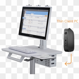 Battery Powered Medical Monitor On Cart - Desktop Computer, HD Png Download - pc monitor png