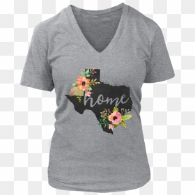 Texas Home Chalkboard Watercolor Flowers State T-shirt - T-shirt, HD Png Download - blank chalkboard png