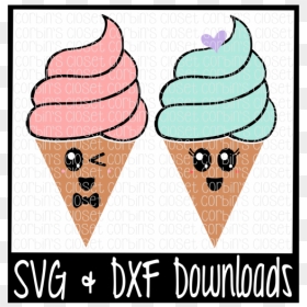 Free Kawaii Ice Cream * Fro-yo Cutting File - Ice Cream Cone, HD Png Download - cameo png