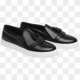 Black Slip On Sneakers With Fringes And Tassels - Slip-on Shoe, HD Png Download - fringe png