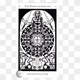 Tarot Drawing Wheel Fortune - Hermetic Tarot Wheel Of Fortune, HD Png Download - fortune png