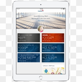 The Customer View Of The Ipad 2x App - Smartphone, HD Png Download - capital one png
