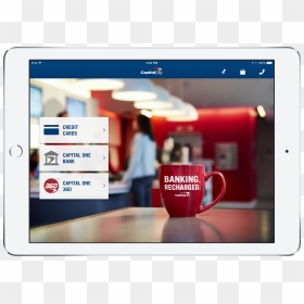 Ipad 2x Sign In Coffee Shop Cinemagraph - Tablet Computer, HD Png Download - capital one png