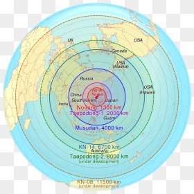 North Korean Missile Range - North Korea Missile Range, HD Png Download - missiles png