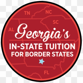 Georgia"s In-state Tuition For Border States , Png - Circle, Transparent Png - state of georgia png