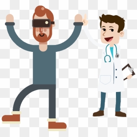 The Client Feels More Actively Involved In The Desensitization - Male And Female Doctor Cartoon, HD Png Download - estudiantes png