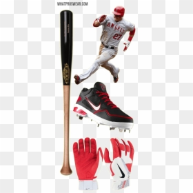 Mike Trout Bat, Mike Trout Batting Gloves, Old Hickory - Nike Batting Gloves Purple, HD Png Download - mike trout png