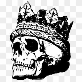 Skull With Crown Transparent, HD Png Download - skull art png