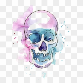 Watercolor Painting, HD Png Download - skull art png