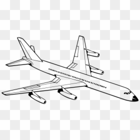 Black And White Airplane, HD Png Download - airliner png