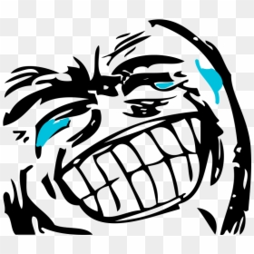 Laughing Meme Face Png, Transparent Png - crying troll face png