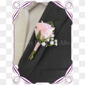 Boutonniere Pink Rose And Baby's Breath, HD Png Download - babys breath png