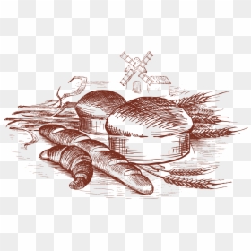 French Food Drawings Png, Transparent Png - french bread png