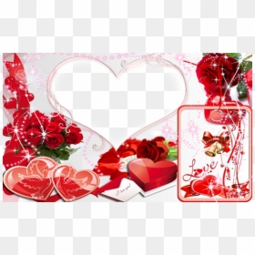 Double Heart Photo Frame, HD Png Download - love frame png