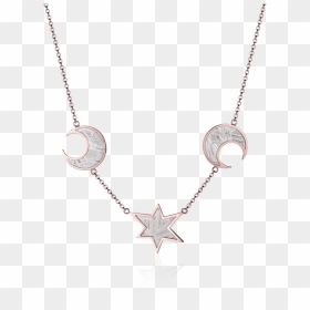 Meteorite Moons And Star Necklace In Red Gold - Necklace, HD Png Download - moons png