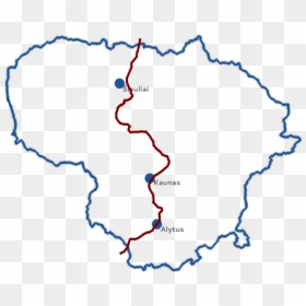 Caminolituanomap - Lithuania Cities Map, HD Png Download - camino png