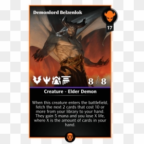 Demonic Png , Png Download - Magic The Gathering Demonlord Belzenlok, Transparent Png - demonic png