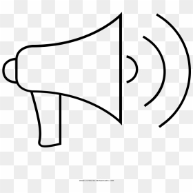 Megaphone Coloring Page - Line Art, HD Png Download - megafono png