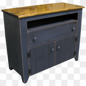 Shown In Old Black With Walnut Top - Chest Of Drawers, HD Png Download - saw dust png