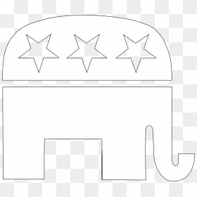 Pix For Republican Party Elephant Outline - Republican Party Black And White, HD Png Download - republican symbol png