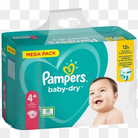 Pampers Baby Dry 4+, HD Png Download - pampers png