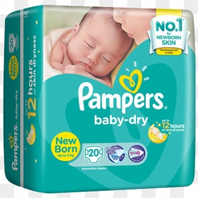 Pampers Baby Dry New Born, HD Png Download - pampers png