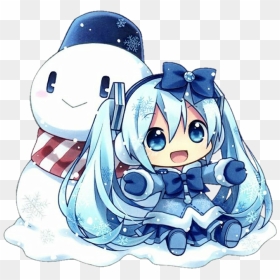 Hatsune Miku Vocaloid Christmas Snowman Kawaii - Hatsune Kawaii Miku Chibi, HD Png Download - vocaloid png