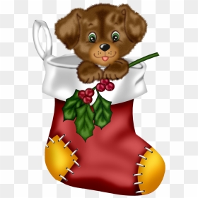 Christmas Puppy Clipart, HD Png Download - stockings png