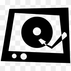 Vector Illustration Of Vinyl Record Played On Phonograph - Circle, HD Png Download - record vector png