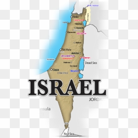 Plotted Map Of Israel, HD Png Download - israel map png