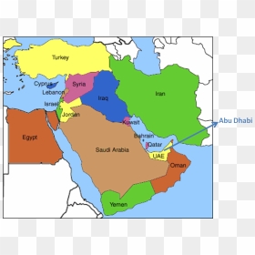 Middle East Uae Map, HD Png Download - israel map png