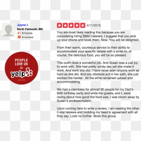 Write A Party Review, HD Png Download - people love us on yelp png