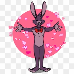 Bonnie Shares The Love  Bonnie Is Way Happier To Oblige - Bonnie The Bunny Fanart, HD Png Download - five nights at freddy's bonnie png