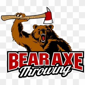Bear Axe Throwing - Cartoon, HD Png Download - throwing star png