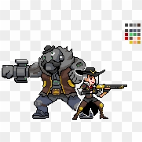 Overwatch Ashe Pixel Spray, HD Png Download - ashe png