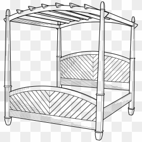 4 Post Bed Clip Arts - Four Poster Bed Clipart, HD Png Download - wooden post png