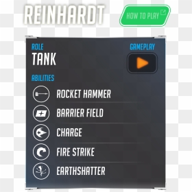 He"s A Strong Hero For Attack Scenarios In General, - Rocket Internet, HD Png Download - reinhardt hammer png