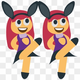People With Bunny Ears Emoji Clipart - Cartoon, HD Png Download - people emoji png
