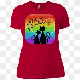 Purrrfect Valentine Rainbow And Stars Ladies - Active Shirt, HD Png Download - rainbow stars png