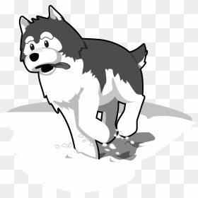 Husky Coloring Page Clip Arts - Sled Dog Cartoon Transparent, HD Png Download - husky logo png