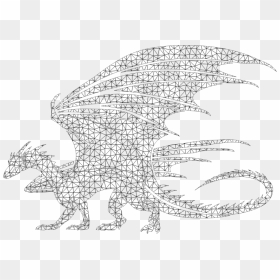 13smoks Low Poly Prismatic Dragon Wireframe - Line Art, HD Png Download - wireframe png