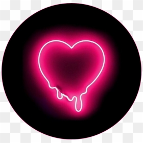 #corazon #heart #neon #circulo #blush #pink #rosa #negro - Corazón Rosa Y Negro, HD Png Download - corazon rosa png