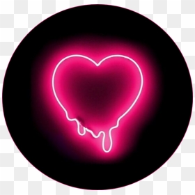 #corazon #heart #neon #circulo #blush #pink #rosa #negro - Corazón Rosa Y Negro, HD Png Download - corazon rosa png