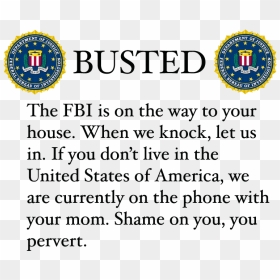 Bustedbythefbi - Fbi Seal, HD Png Download - fbi seal png