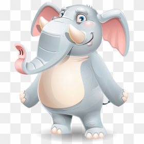 Transparent Cartoon Elephant Png - Elephant Cartoon Characters, Png Download - elephant vector png