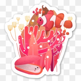 Corals Sticker - Coral Reef Illustration Minimal, HD Png Download - corals png