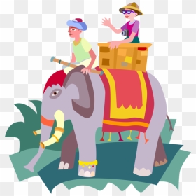 Vector Illustration Of Sri Lanka Safari Ride On Asian - Vector Sri Lankan Elephant Art, HD Png Download - elephant vector png