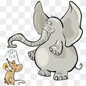 Drawing Laboratory Elephant - Elephant And Mouse Cartoon, HD Png Download - elephant vector png