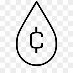 Water Droplet Cent Sign Coloring Page - Line Art, HD Png Download - cent symbol png