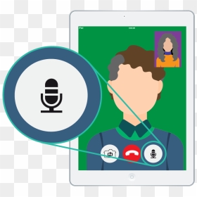 Shows A Facetime Call With The Microphone Symbol Button - Facetime Cartoon Png, Transparent Png - facetime icon png